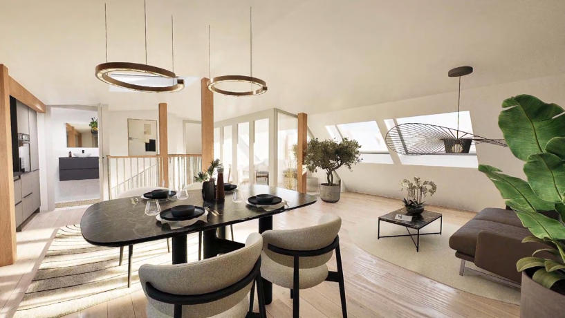 Esszimmer DG-Maisonette – Visualisierung
