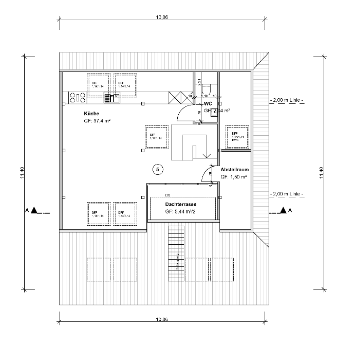 Grundriss WE 5 – Dachterrasse-Ebene